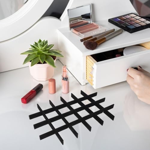 1 Set Jewelry Tray Dividers, 13.17 Inch Black Lint Inserts, Drawer Storage