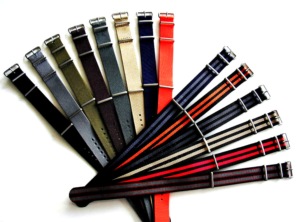 NATO G10 watch strap band 18mm Black Premium nylon Military RAF Bonded IW SUISSE
