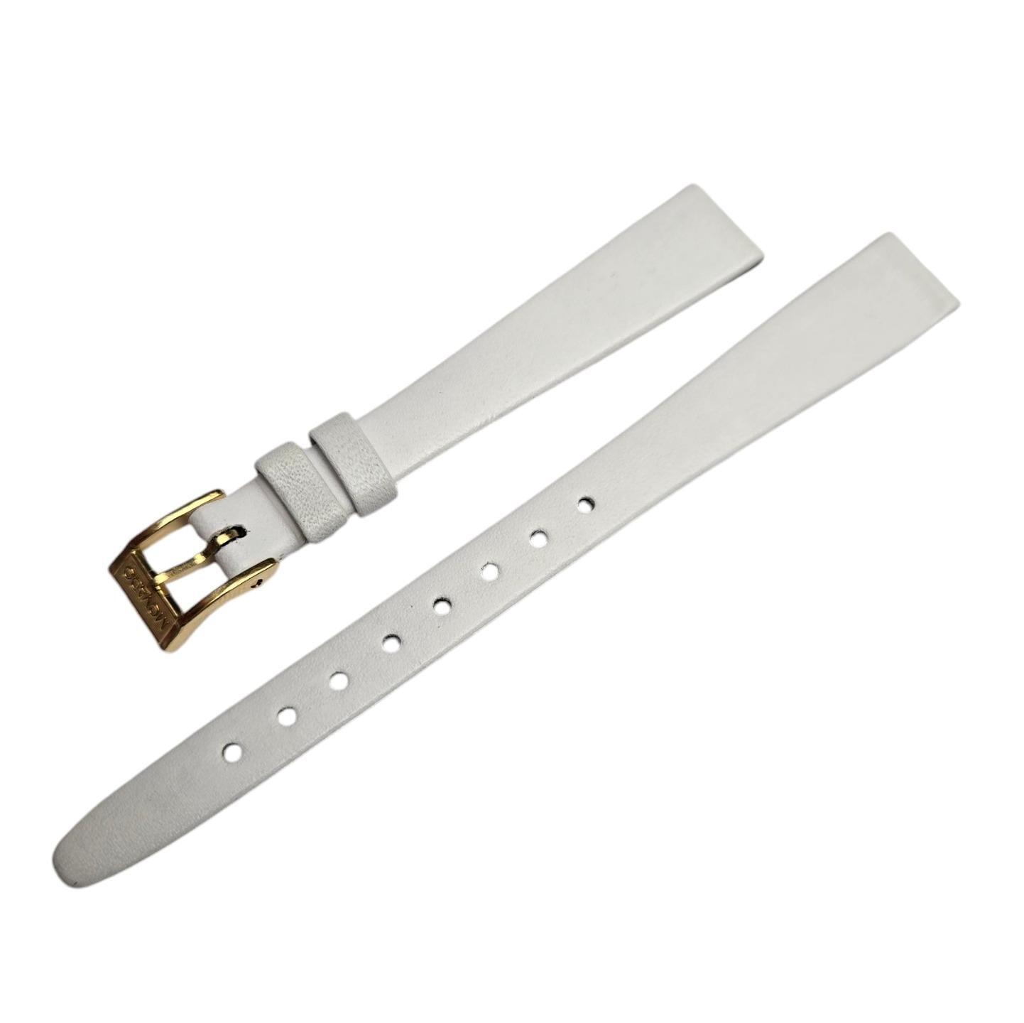 NOS Vintage Original Movado Museum White Leather 12mm Watch Band Strap & Buckle