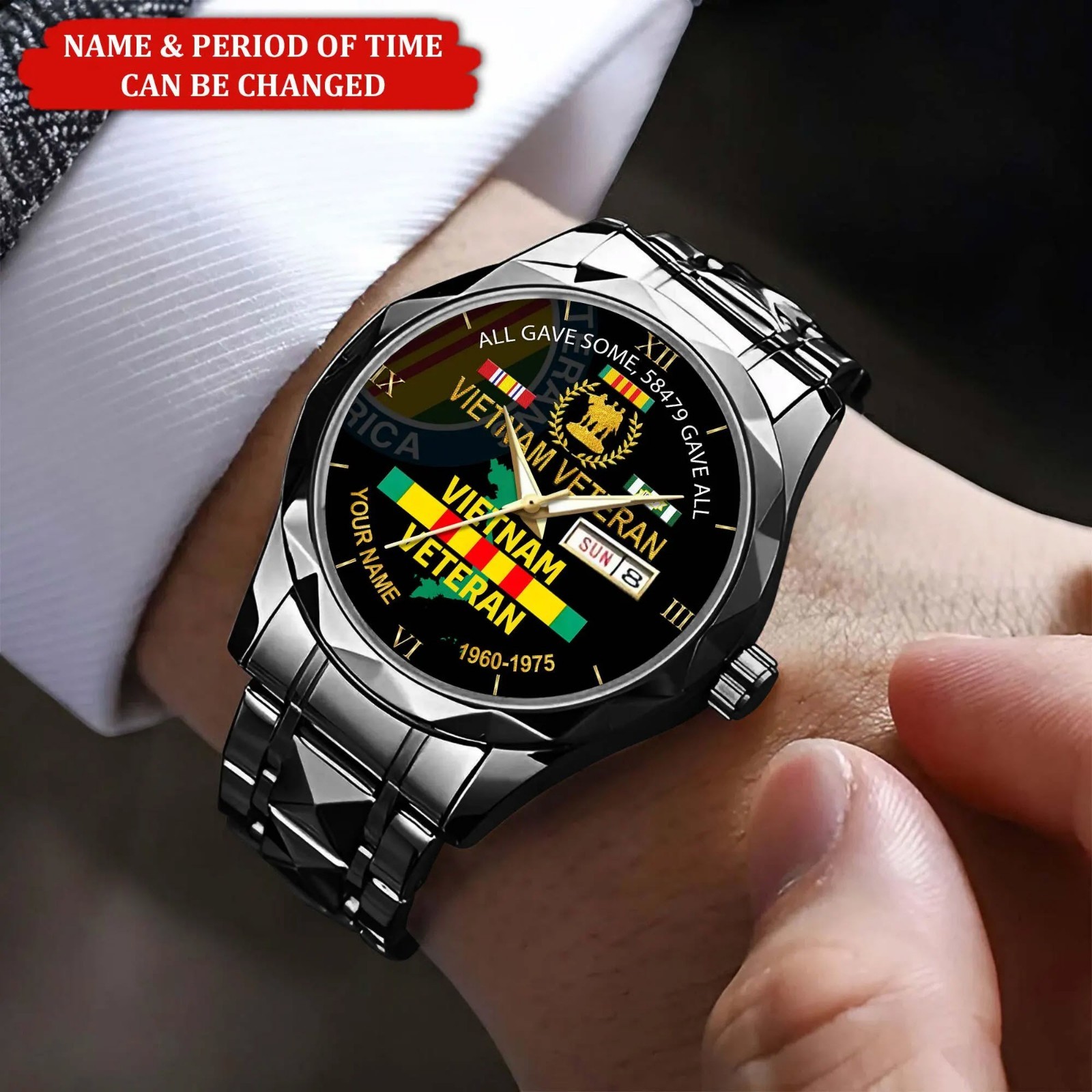 Vietnam Veteran Personalized Watch Custom Military Watch Proud Veteran Gift