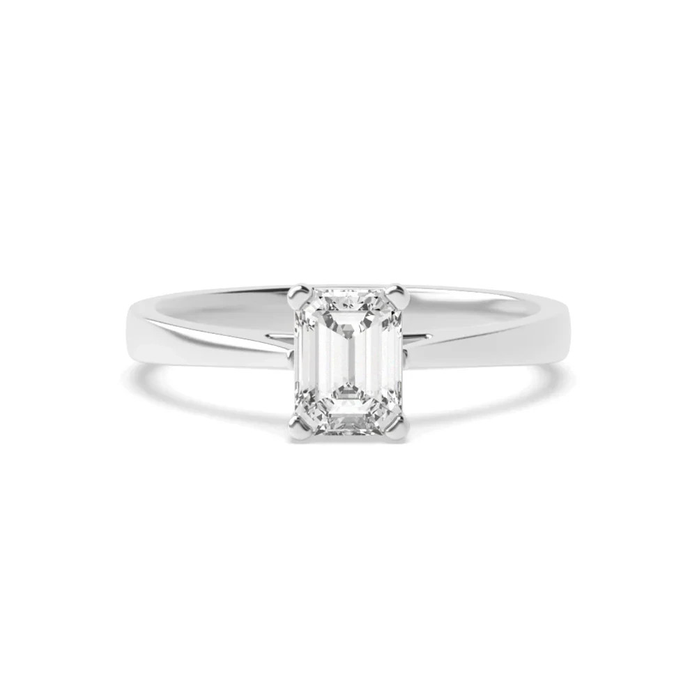 New Year Sale! 1Carat Lab Grown Emerald Cut Diamond Promise Ring 14k White Gold