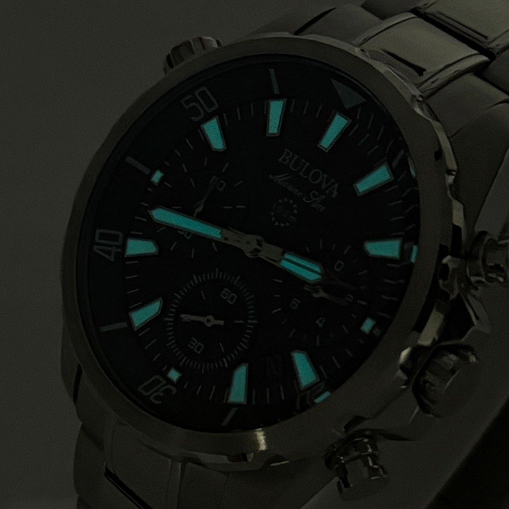 Bulova 96B256 Men’s Marine Star Chronograph Quartz Blue Dial Six-Hand Watch