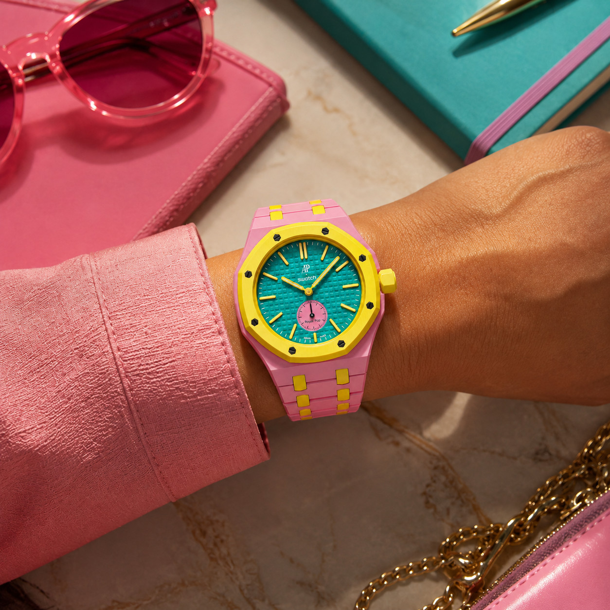 Bioceramic Case Ceramic Band ROYALPOP SWATCH x AP Collab Watch Mod Kit