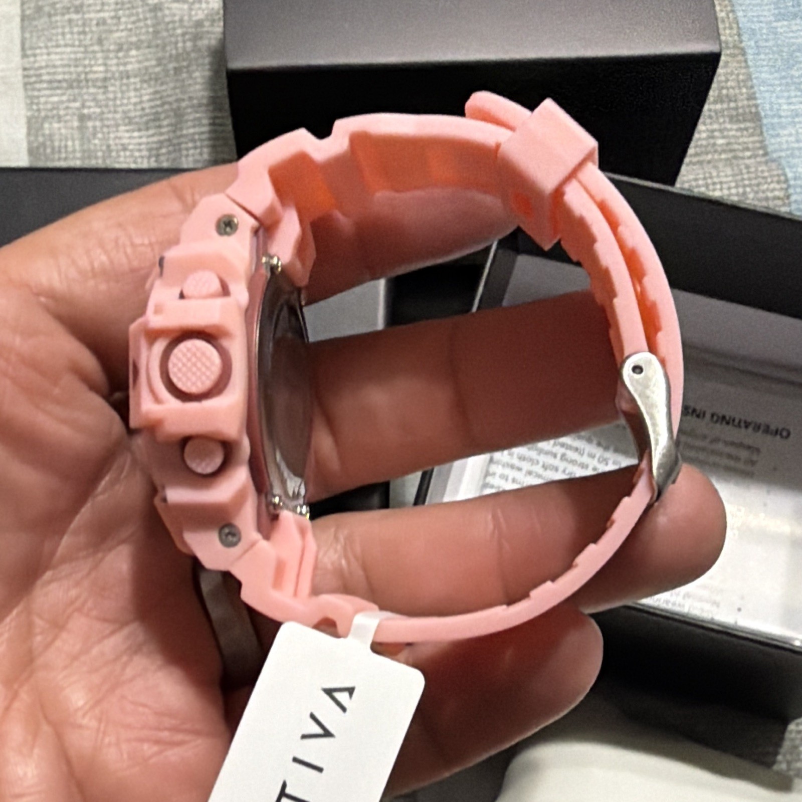 Activa ACW532-002 Quartz Digital 50m Alarm Backlight Pink Resin w/ Box+Manual