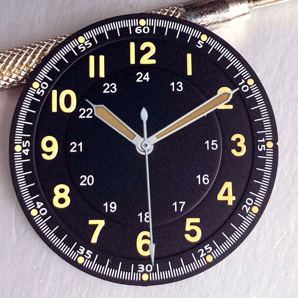 33.5mm Black Silver Blue Watch Dial Hand Set Luminous Fit NH35 NH36 Miyota 8215