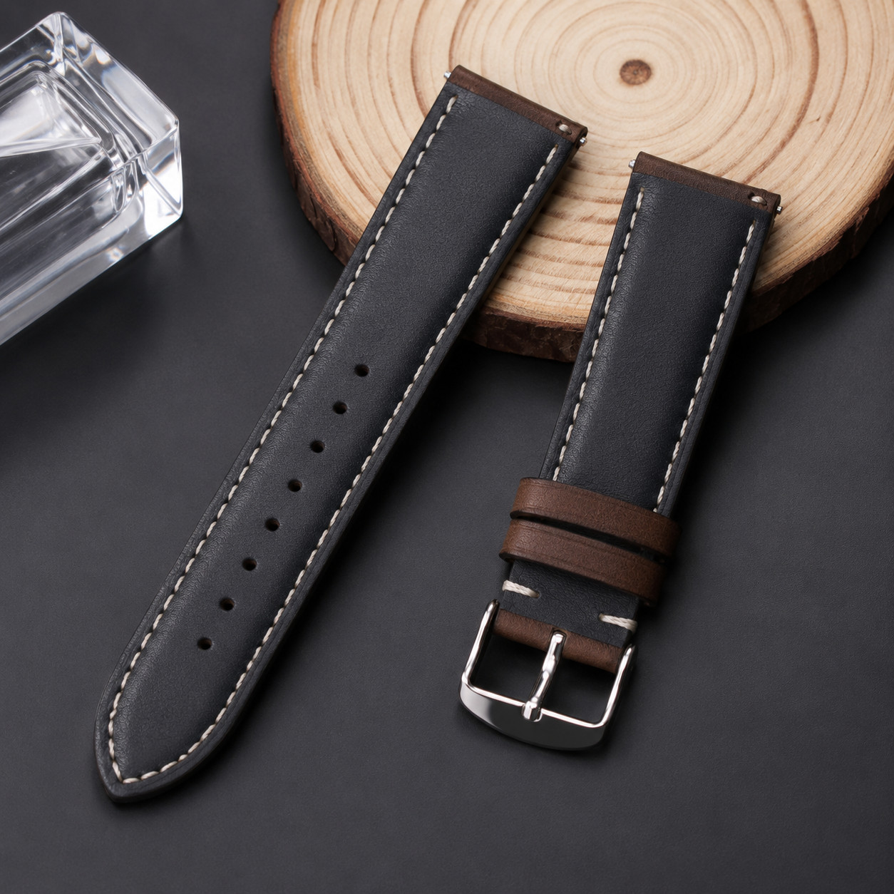 Genuine Calfskin Watch Band 18mm 20mm 22mm Quick Release Leather Strap