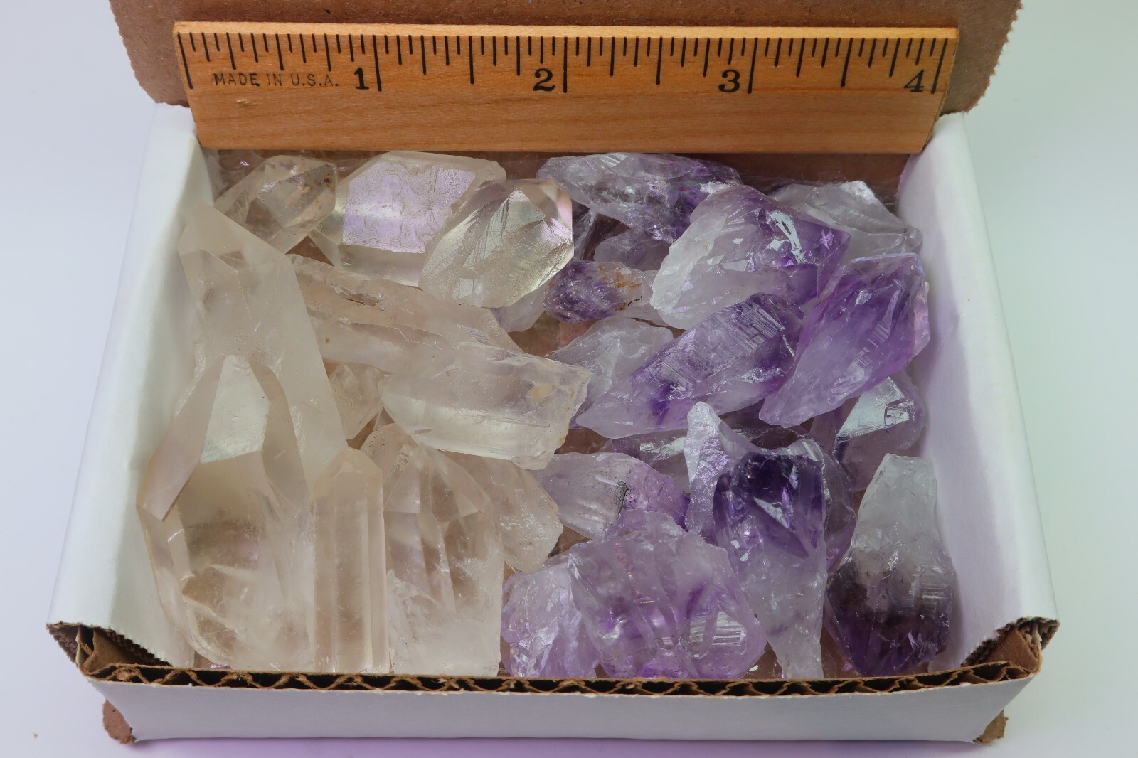Crystal Points Collection 1/2 LB Amethyst Clear Quartz Points Specimens