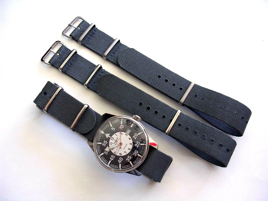 NATO G10® watchband Brown nylon RAF military army strap Bond IW SUISSE 16mm 19mm