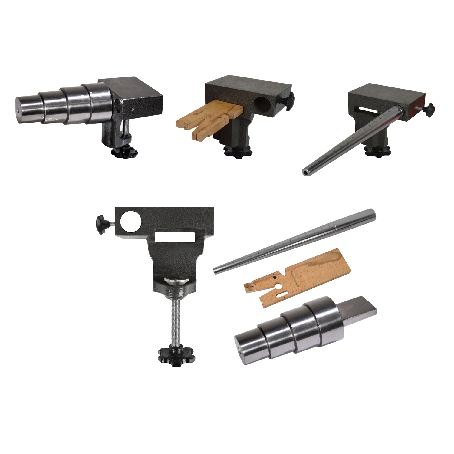 4 Piece Multi Mandrel Kit Set Ring Mandrel V Slot Bench Pin Anvil Surface