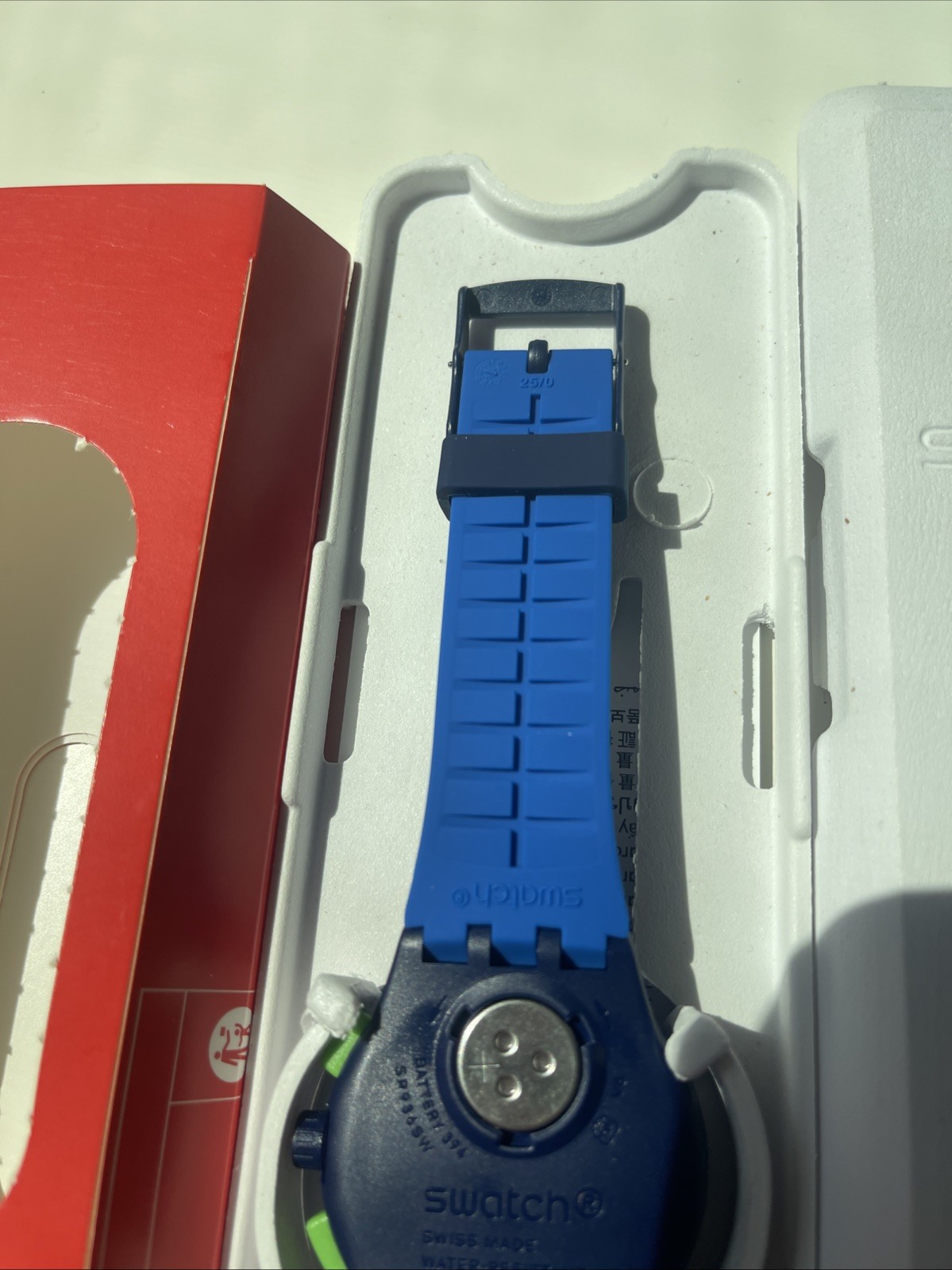 Limited Swiss Swatch BLEU SUR BLEU Silicone Chrono Men Date Watch 42mm SUSN409