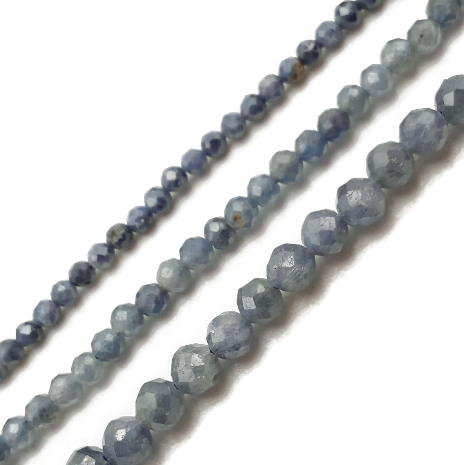 Natural Sapphire Faceted Round Beads 2mm 3mm 4mm 15.5″ Strand