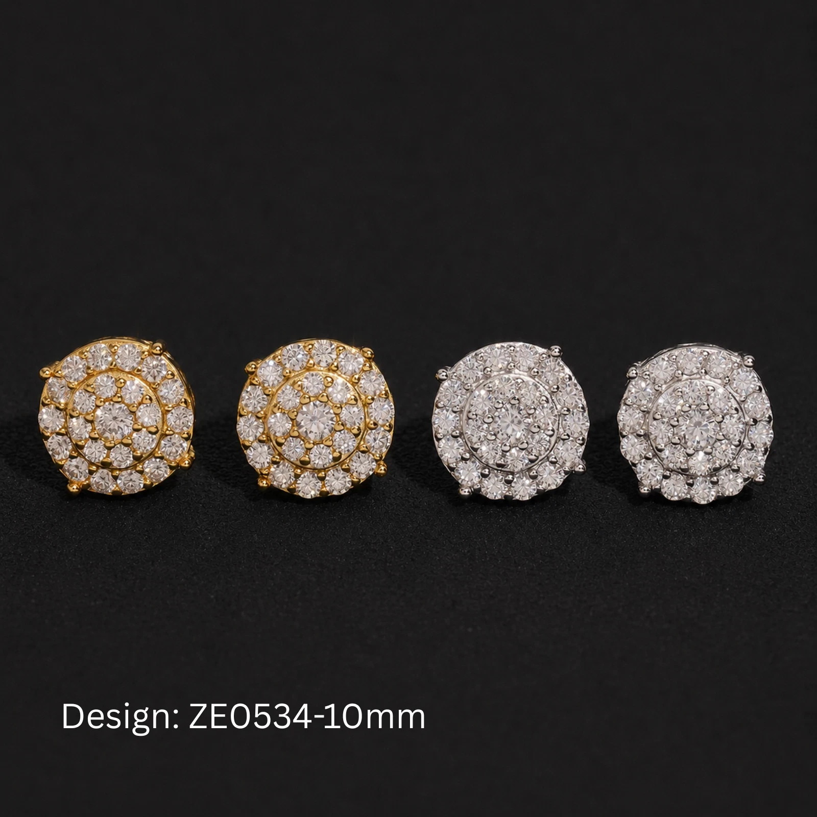 VVS Moissanite Stud Earrings 925 Sterling Silver Pass Diamond Tester GRA