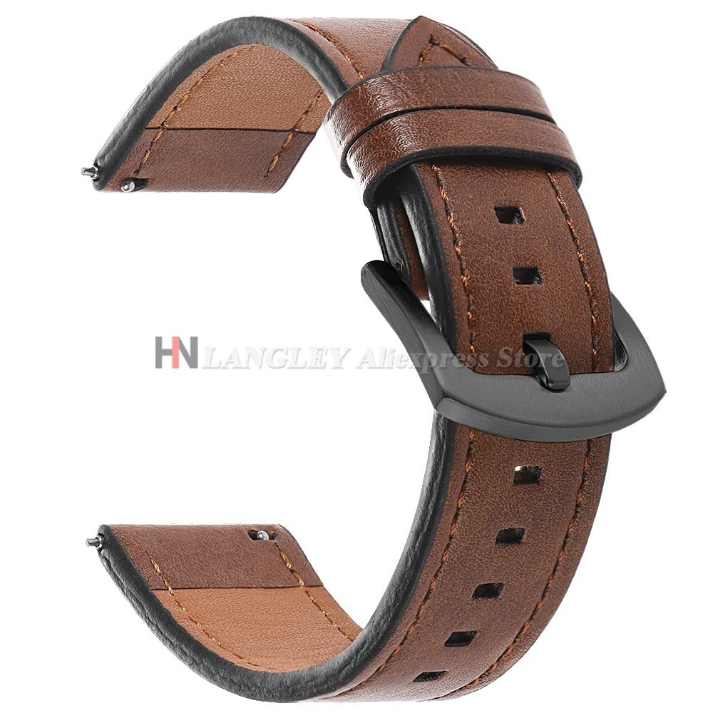 20mm 22mm Genuine Leather Watch Band Quick Release Straps Fits for Samsung Galax