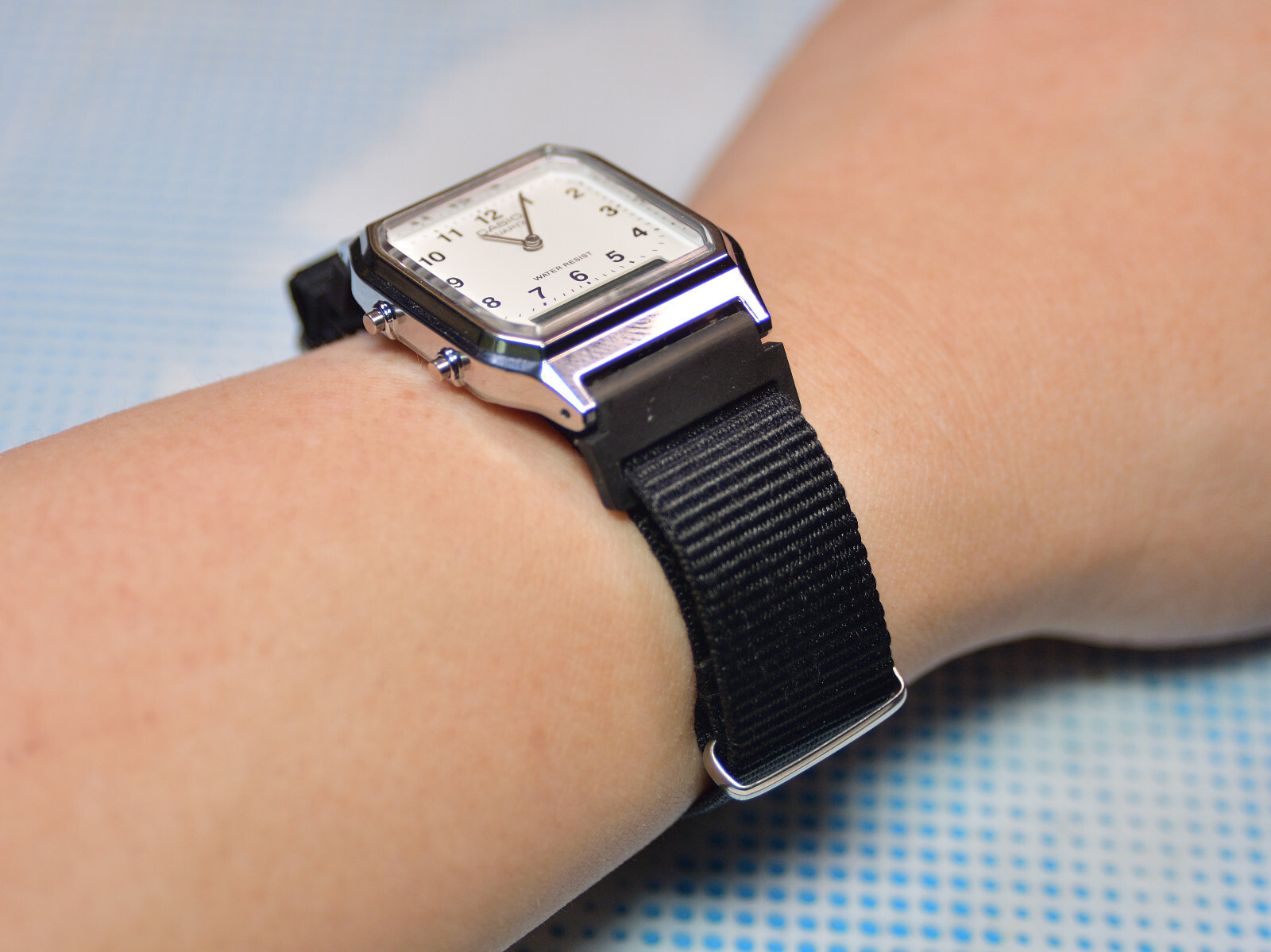 Resin watch strap & watch band adapter for CASIO A168 & AQ230 Slim profile