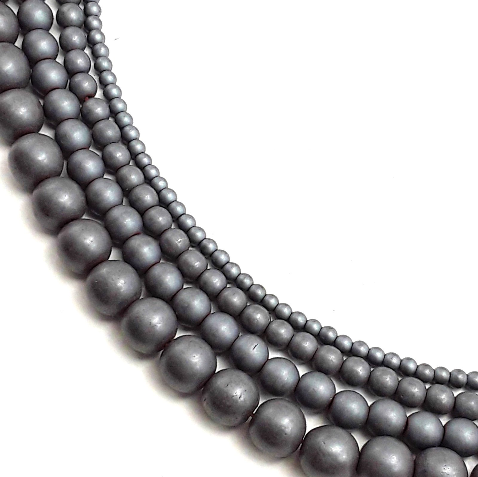 Gray Hematite Matte Round Beads 2mm 3mm 4mm 6mm 8mm 10mm 12mm 15.5″ Strand