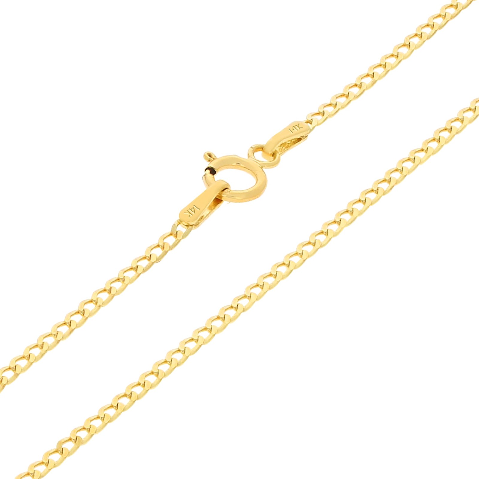 14K Yellow Gold Solid 1.5mm-12mm Cuban Curb Chain Link Pendant Necklace 16″- 30″