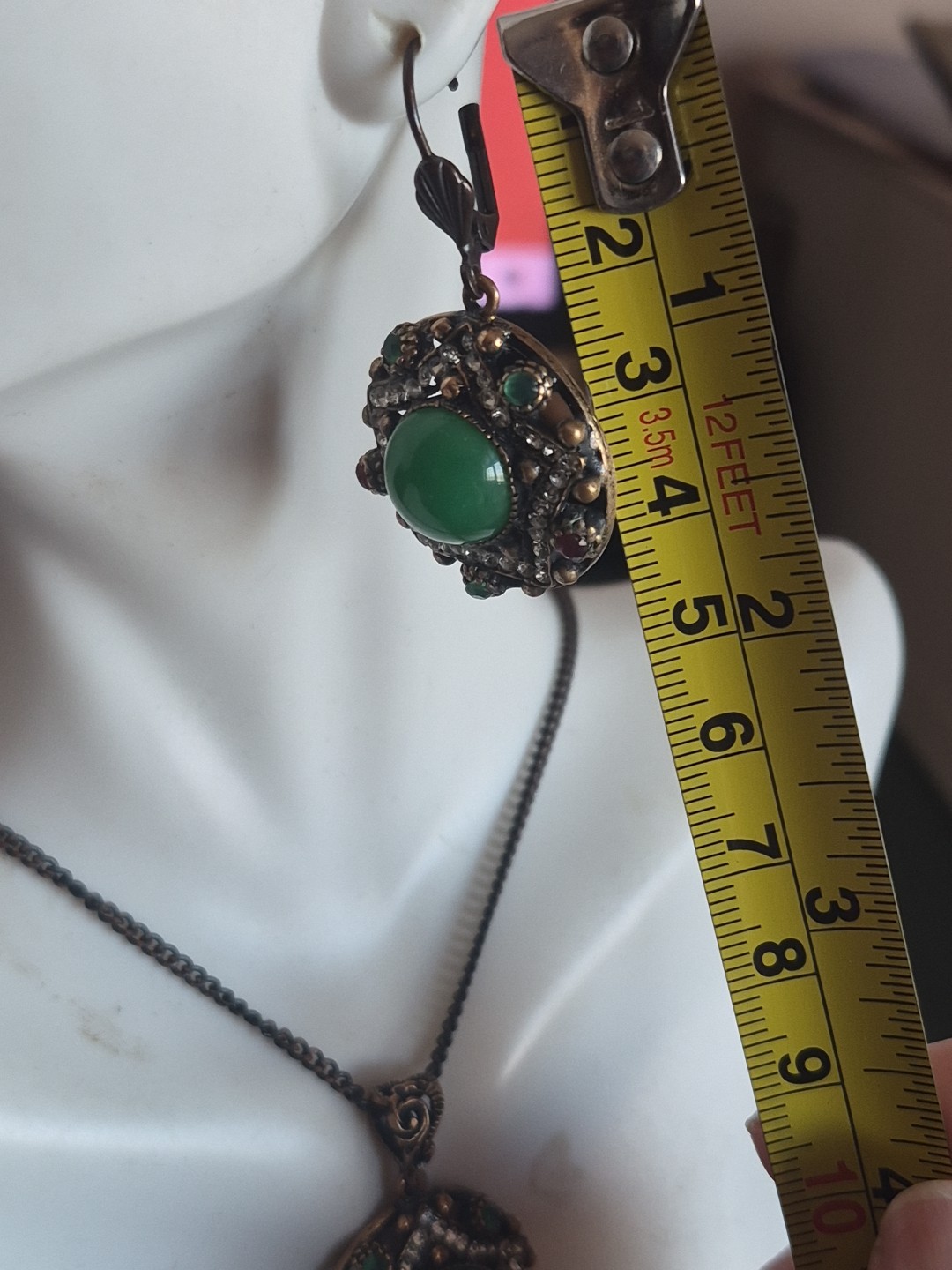 Turkish Emerald Ruby Zircon 2pc Set