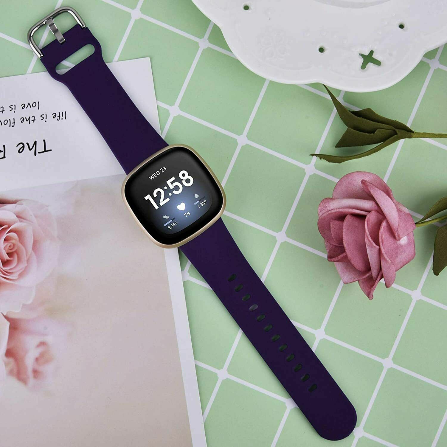 Silicone Strap For Fitbit Versa 4 3/Sense 2 1 Watch Sport Buckle Wrist Watchband