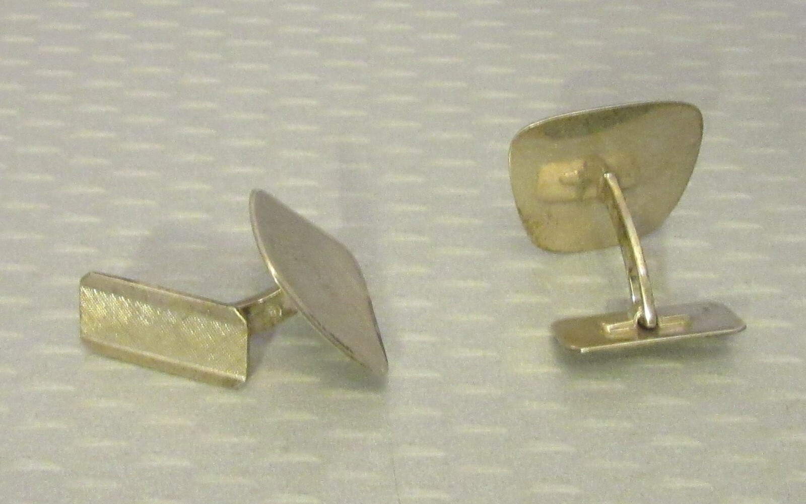 Modernist Vintage 835 Silver Cufflinks brushed satin finish European hallmarks
