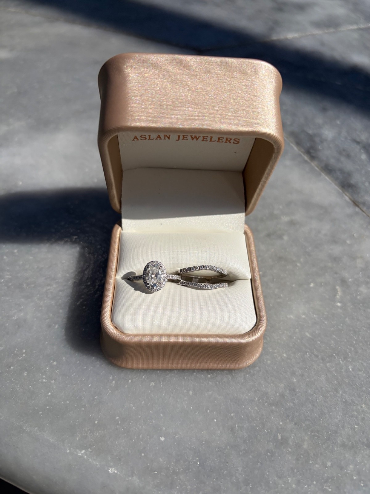 1.07 lab grown diamond engagement ring and wedding band set