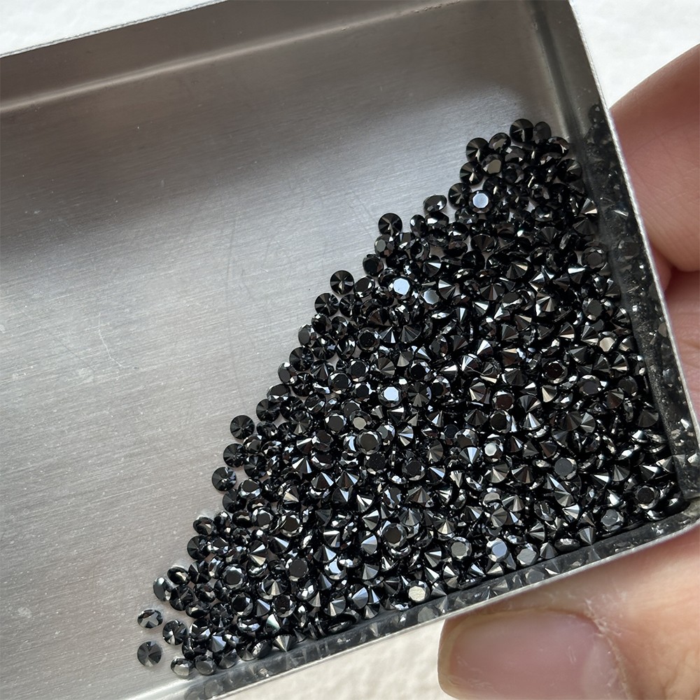 High Quality Loose Zirconia 1000pcs Black Round Cut 0.8mm-10mm for Jewelry