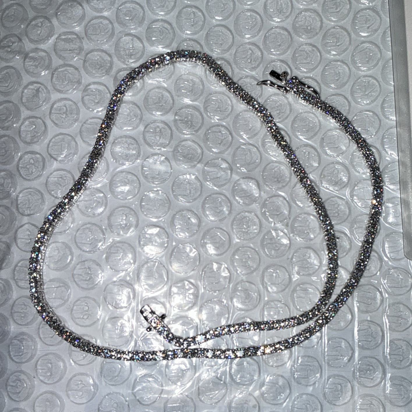 GRA VVS1 D color Moissanite Tennis chain Necklace 3mm 18 inch s925 silver