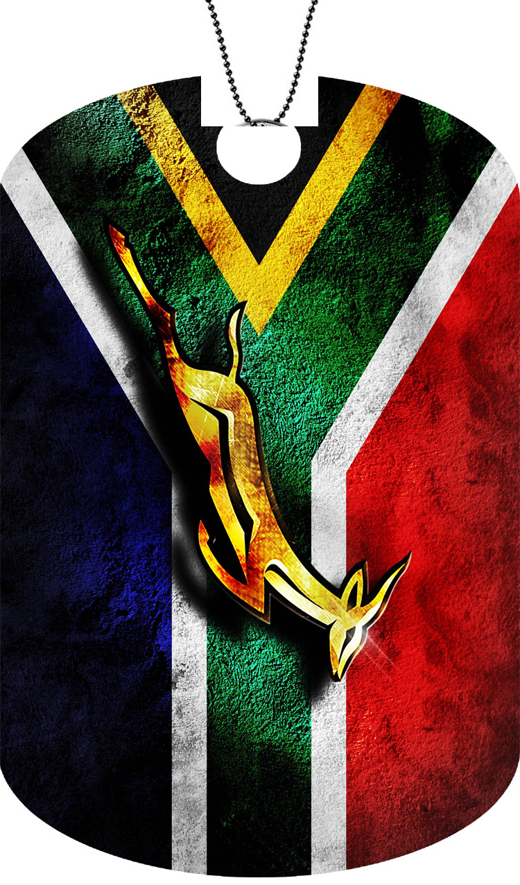 South Africa Flag Adult Dog Tag Chain Necklace Deer Version