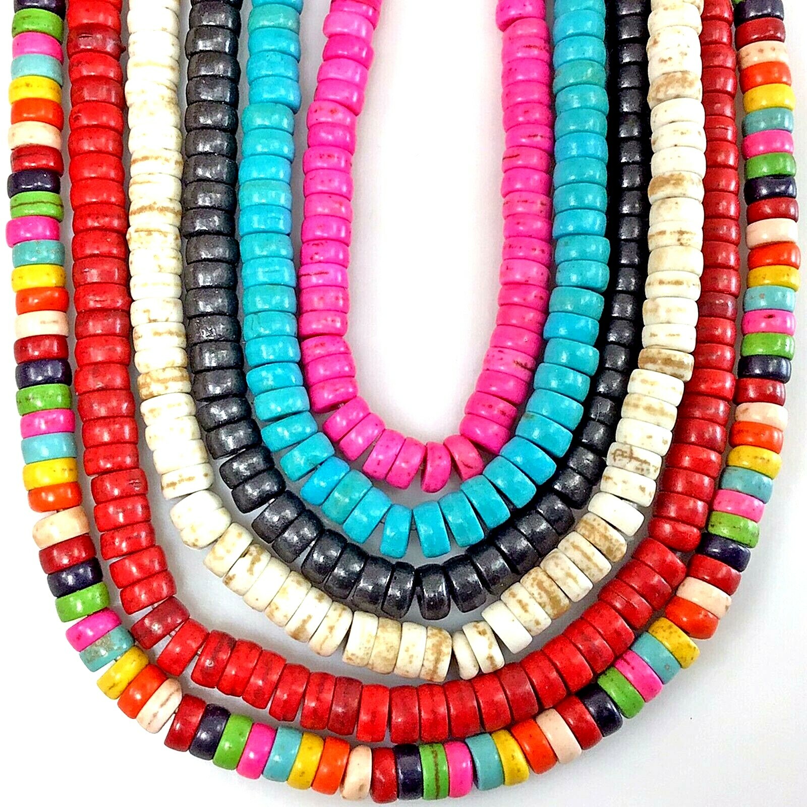 Gemstone Howlite Magnesite Turquoise Heishi Beads 15″ Jewelry 4mm 6mm 8 10 12mm