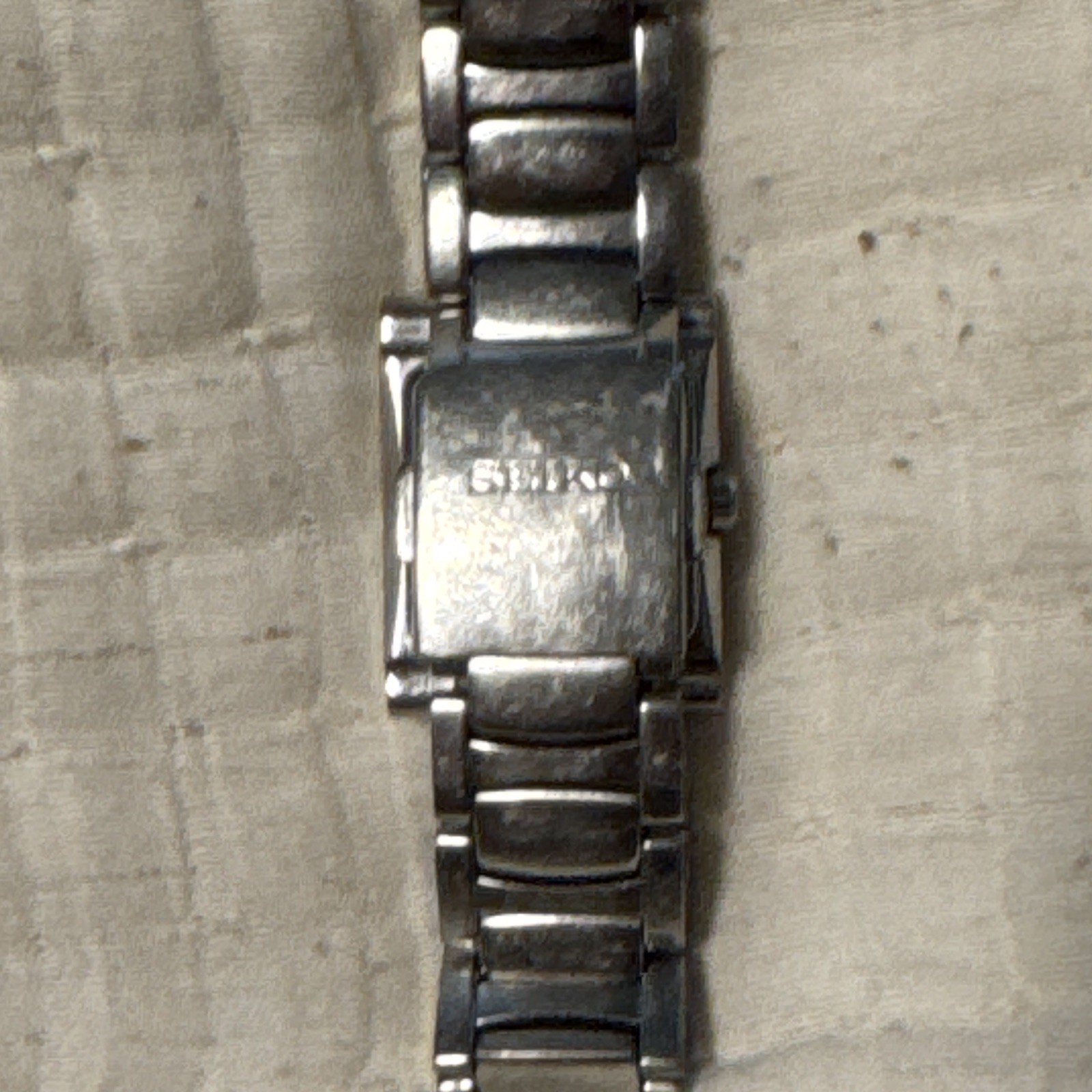 Seiko Women’s Quartz Rectangular Silver Tone Bracelet Watch White Roman Dial