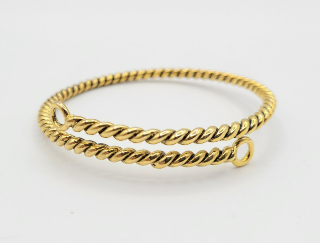 NEW Fortune Favors the Brace Rope Arm Cuff Armlet Gold Armband