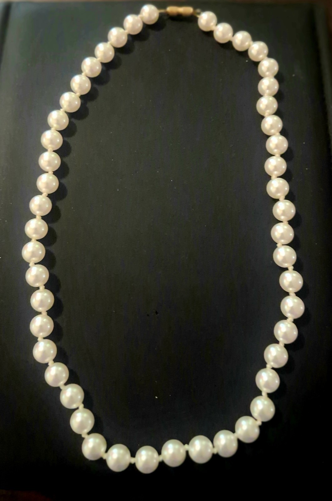Vintage Off-White Faux Pearl Strand Necklace 18 Inch Bridal Costume Jewelry