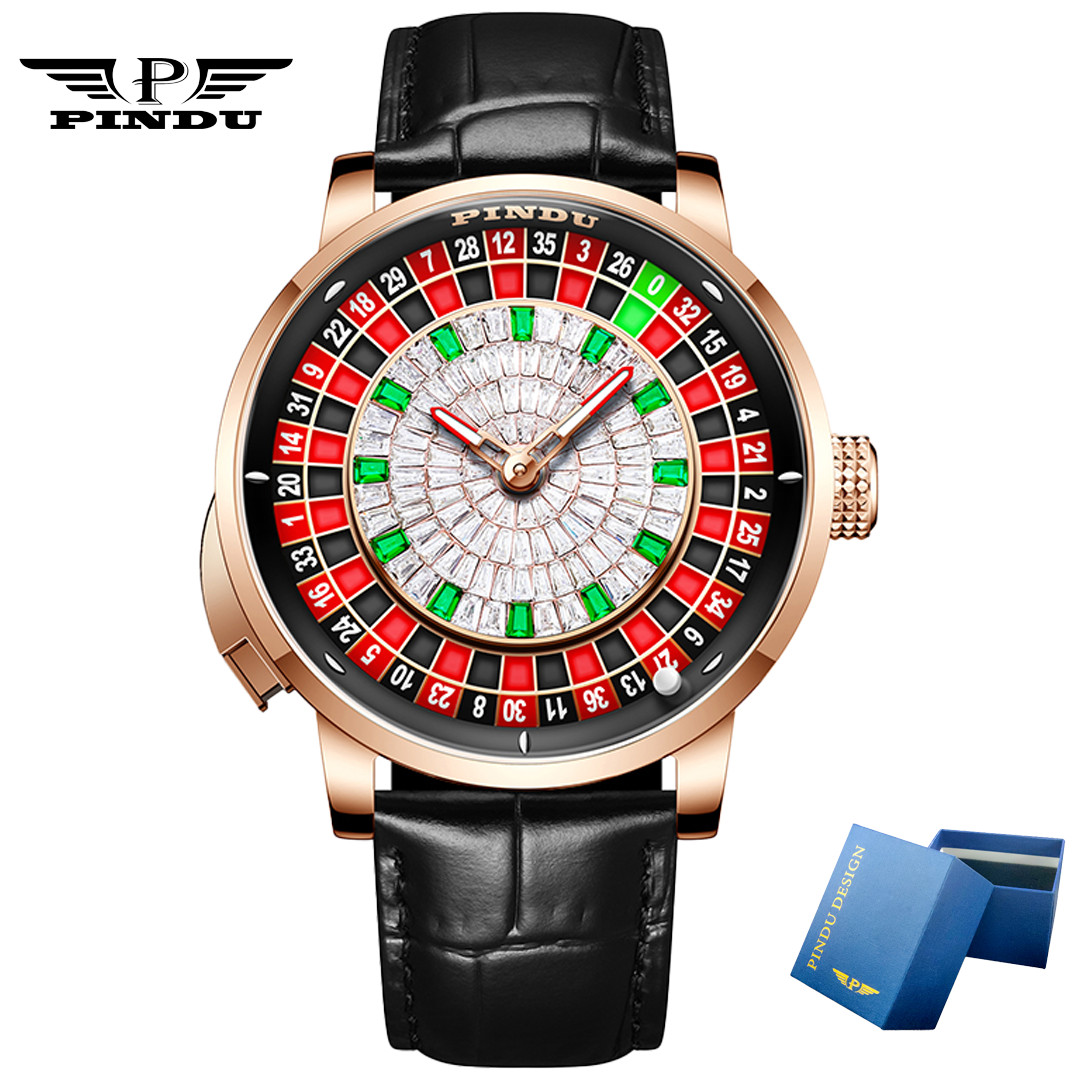 2024 PINDU Men’s automatic mechanical watches roulette button business luxury