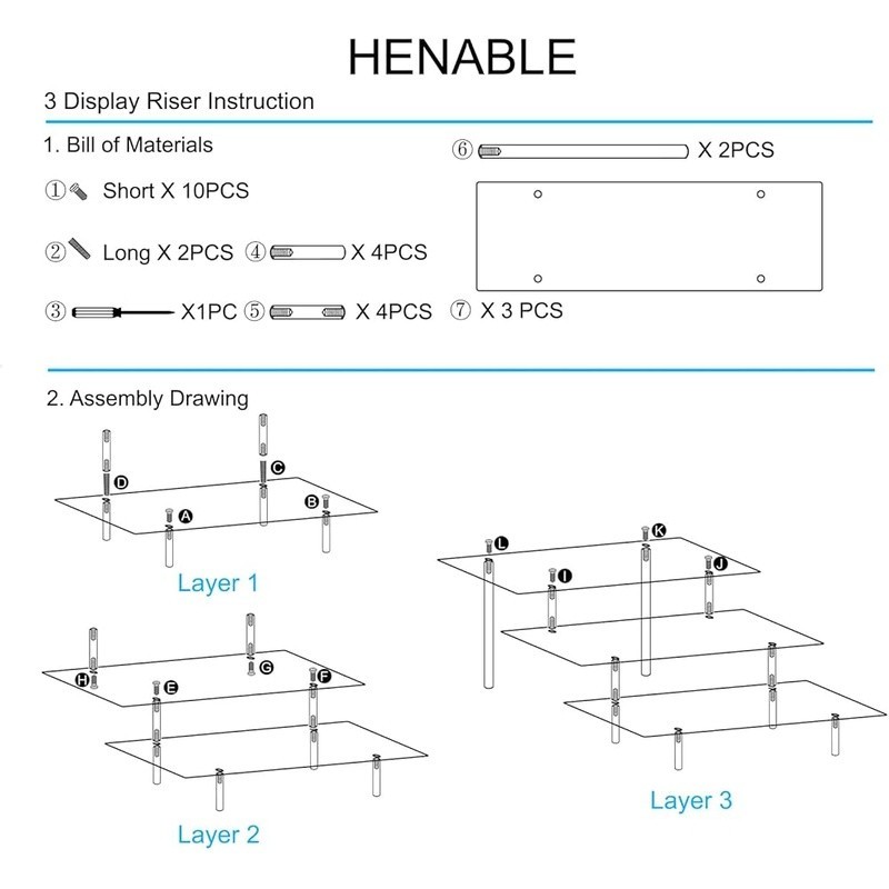 Acrylic Display Risers Organizing Storage Shelves Perfume Stand Easy Assembly US