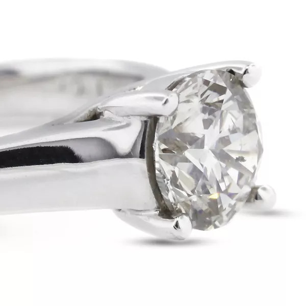 Solitaire Engagement Ring Trellis Platinum 0.63 CT Round Lab-Grown Diamond D VS1