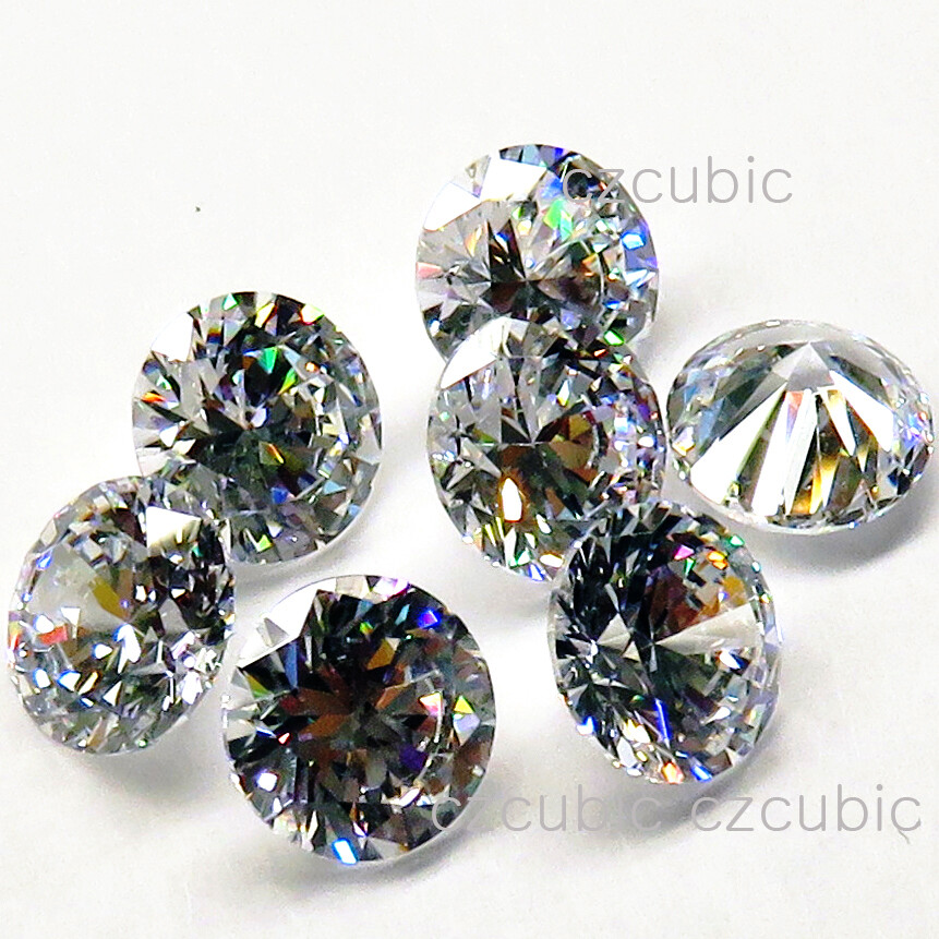 CUBIC ZIRCONIA LOOSE ROUND STONES CLEAR CZ EXCELLENT TOP 7A QUALITY US SHIPPER 5
