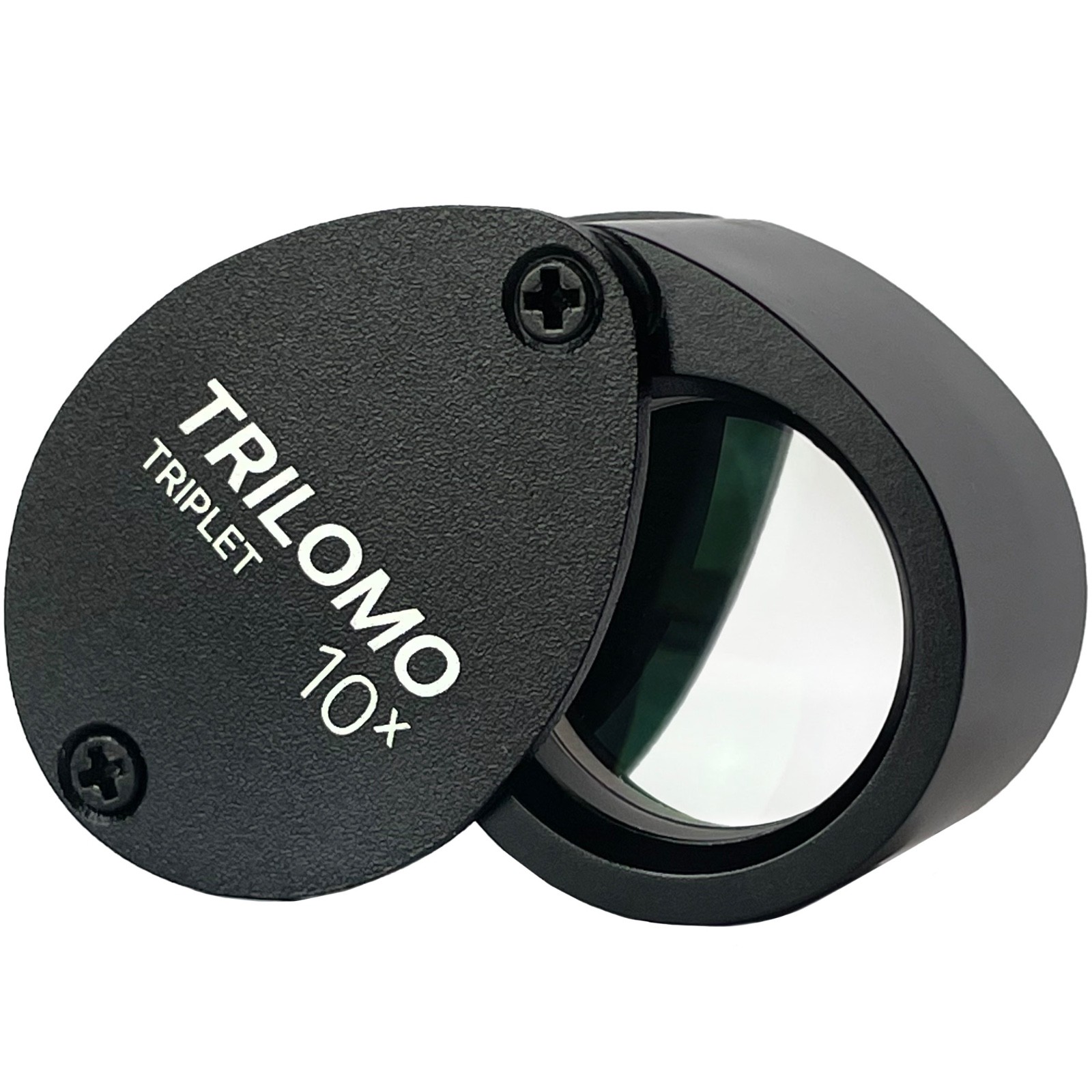 TRILOMO (ex BelOMO) 10x Triplet Loupe Magnifier. Black Egg with Attached Lanyard