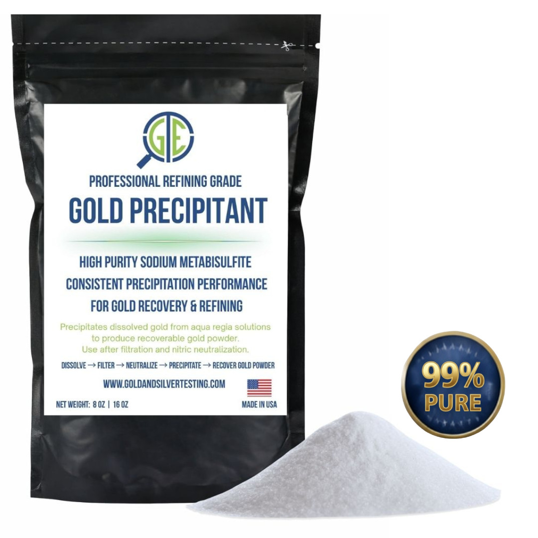 GTE Gold Precipitant 8 oz Refining Test Acid Aqua Regia Metals SMB Pyrosulfite