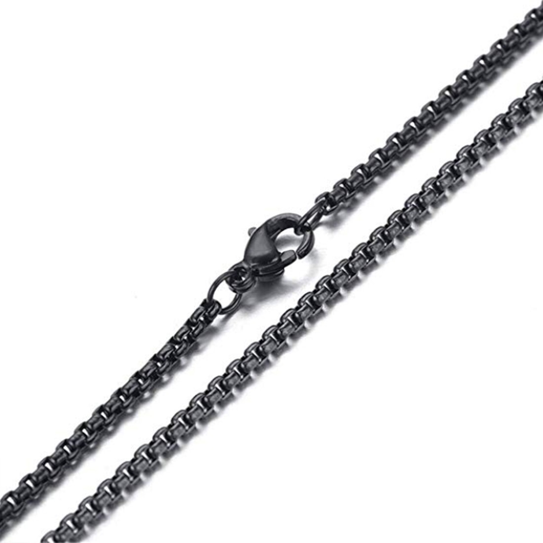 2-7MM Men’s Jewelry Stainless Steel Black Rolo Box Chain Necklace Gift 7-36″ Hot
