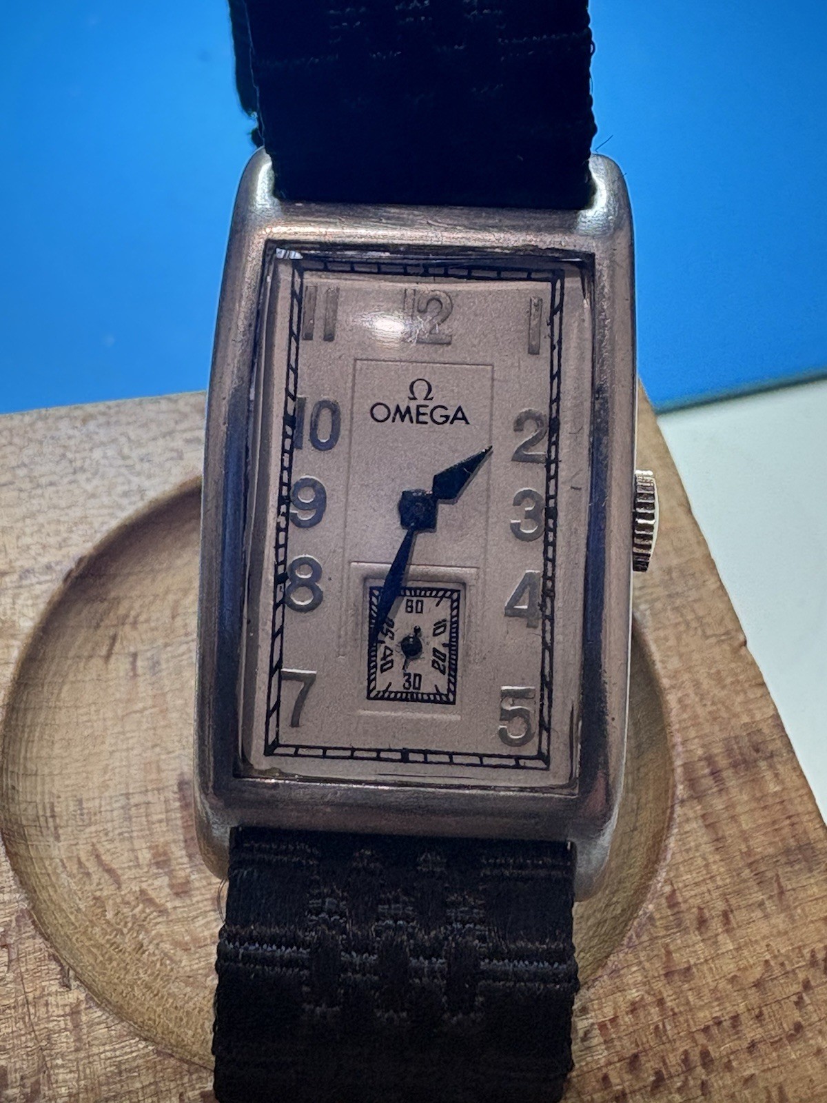 Vintage 1935 Omega Tank 20f 17Jewel Men’s Mechanical Wristwatch Silver Case