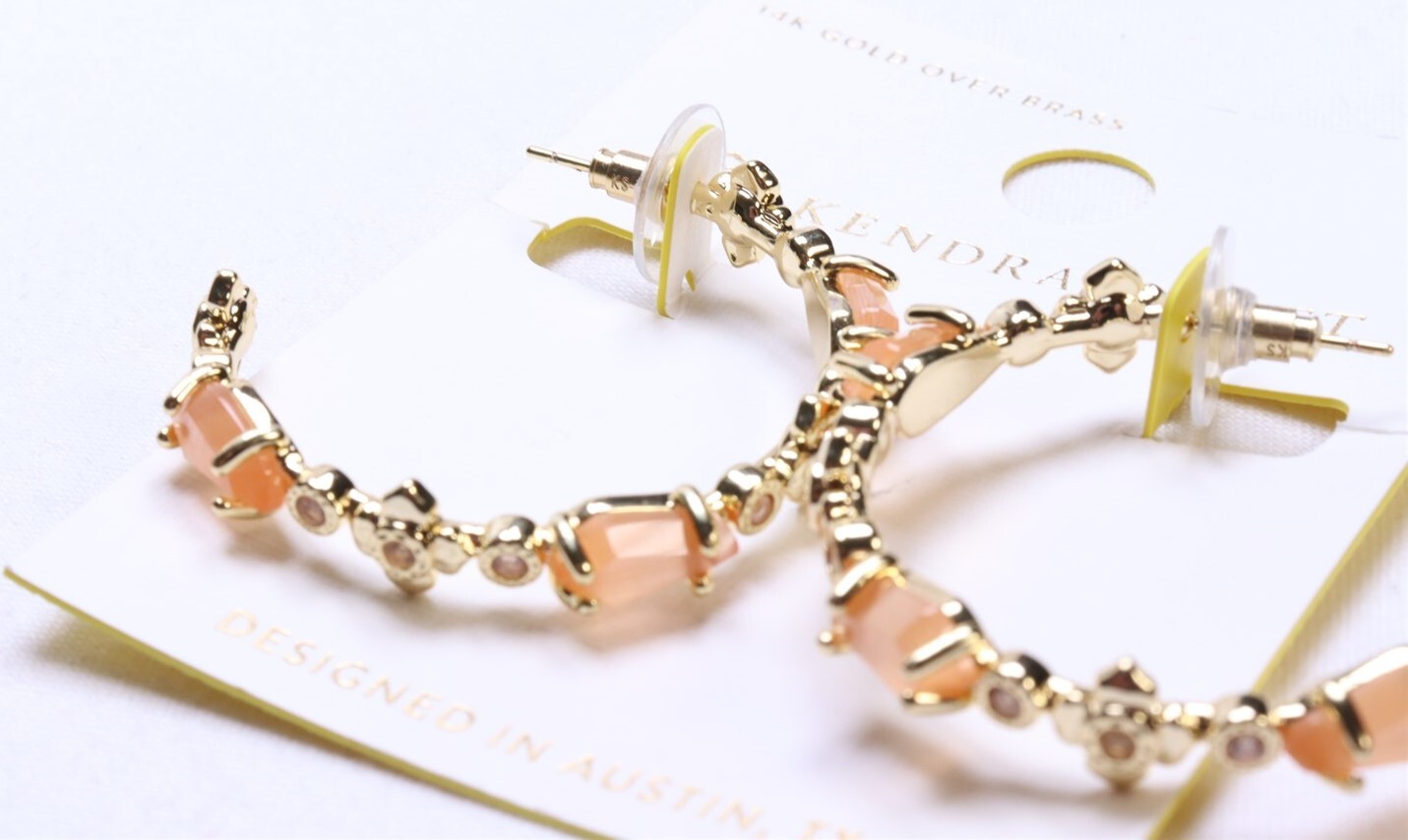 Kendra Scott June Mix 14K Gold Over Brass Statement Hoop Earrings – Coral Orange