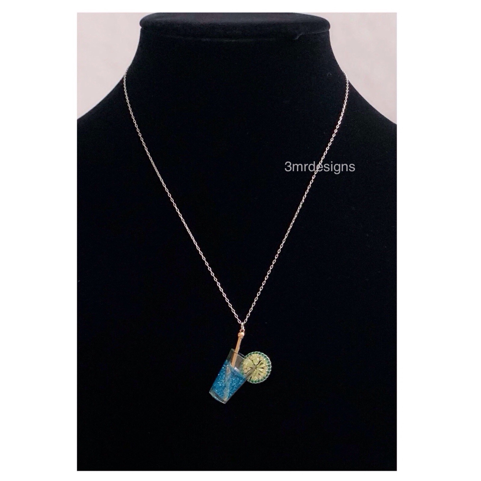 NWT Kate Spade GOOD SPIRITS Two Tone Pave Crystal/Resin Summer Drink Necklace