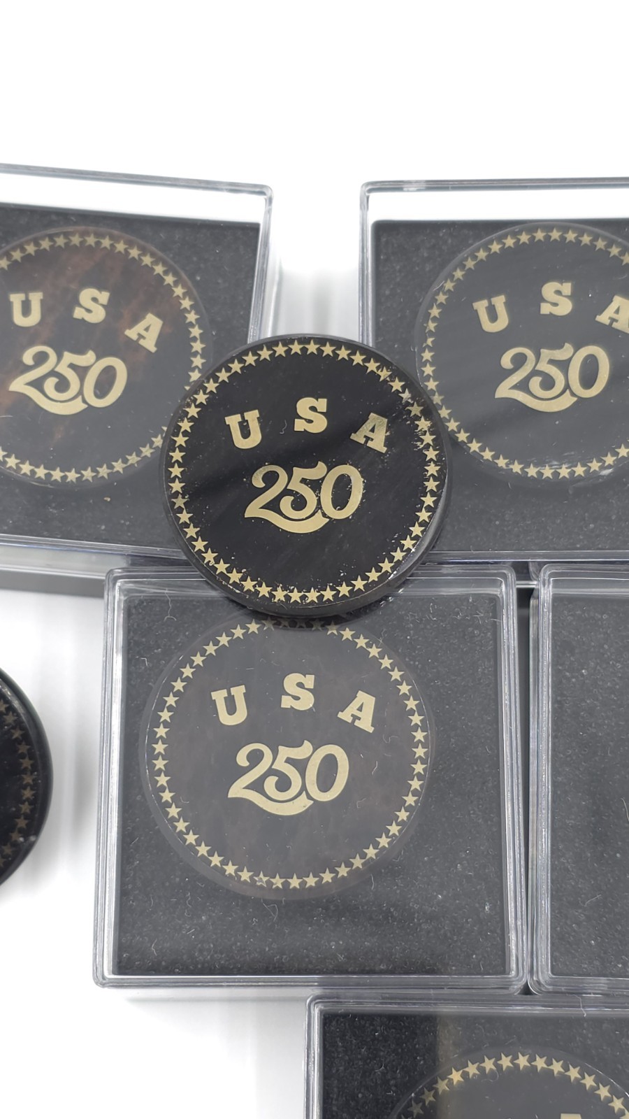 USA 250th Anniversary Obsidian Stone Pin Set OF 5 Badge 1.2″Limited Edition
