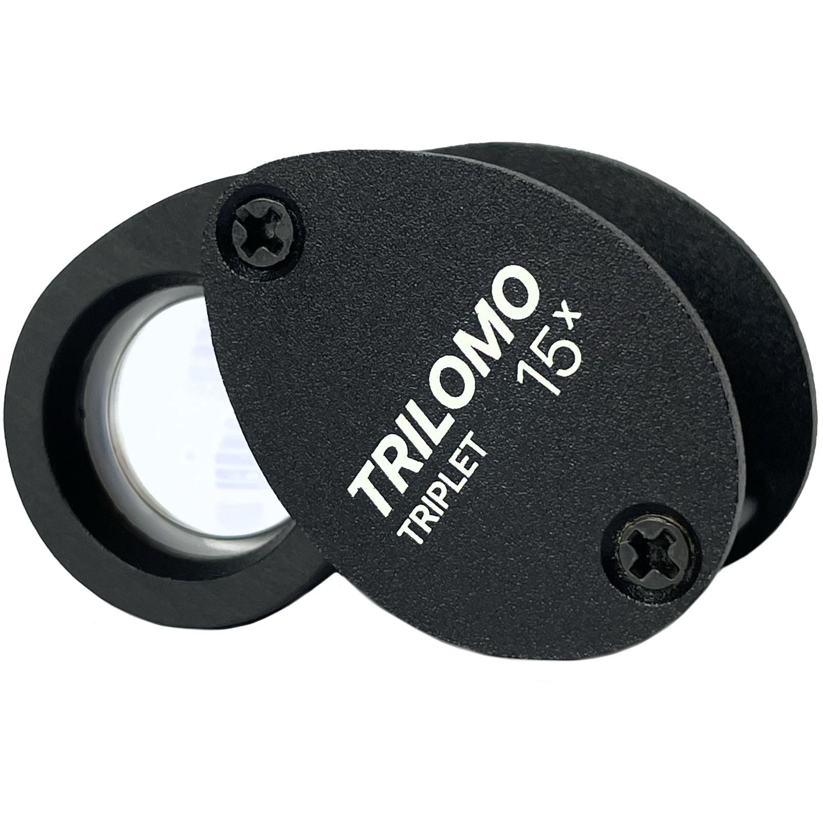 TRILOMO (ex BelOMO) 15x Triplet Loupe Magnifier. Small Black Egg. 14mm. USA