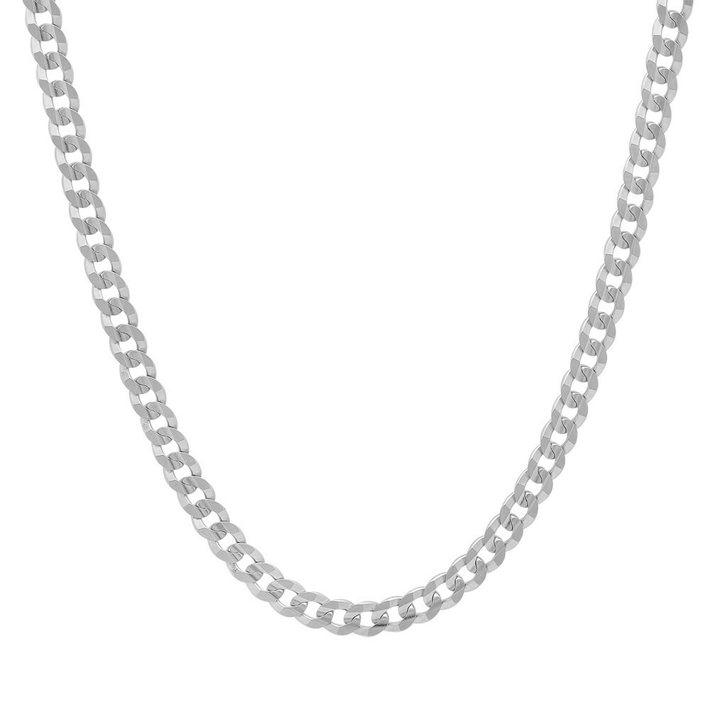 Verona Jewelers 925 Sterling Silver 3MM Curb Cuban Link Chain Necklace , Unisex