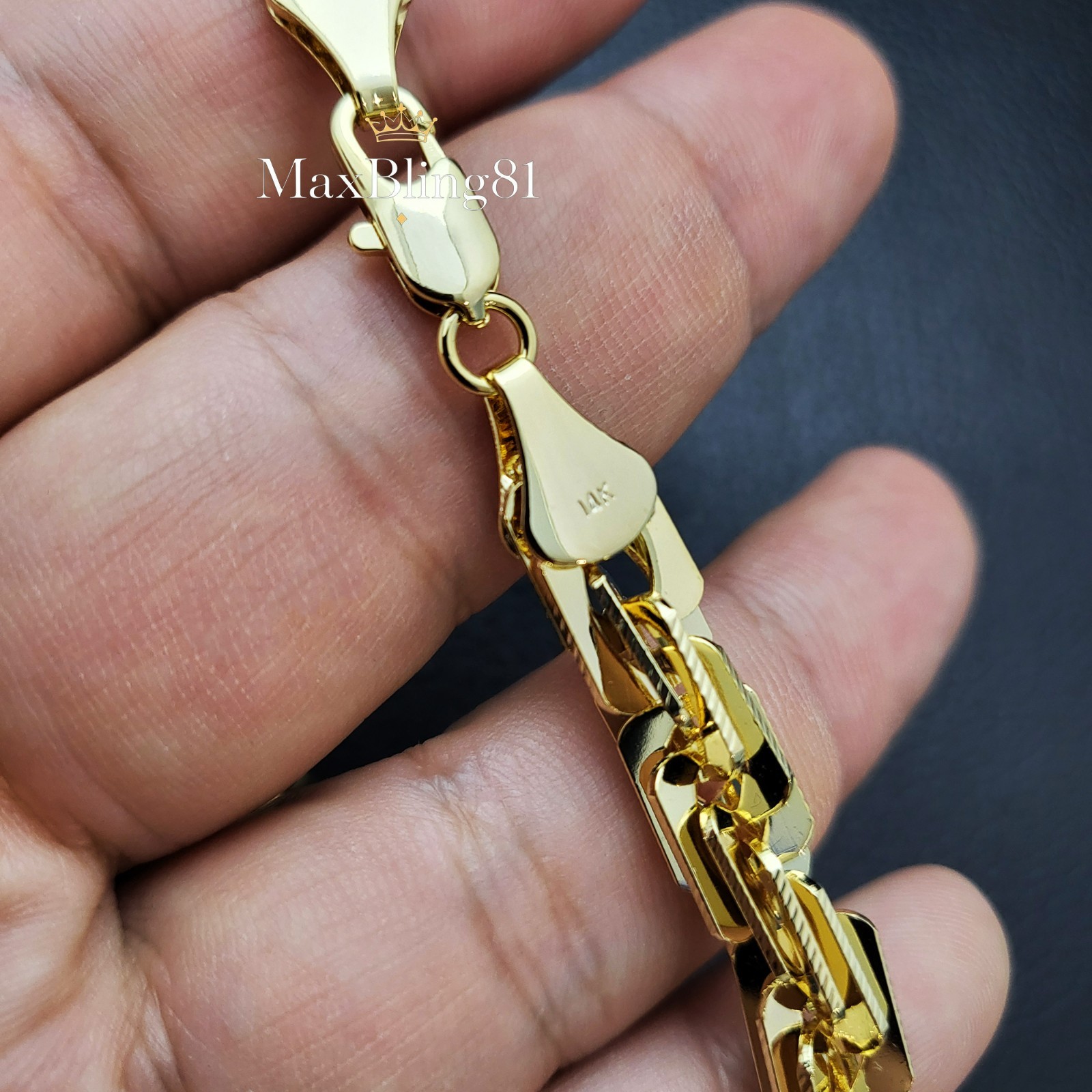 High-End Brass 14K Stamped 8mm 9″ 24″ 30″ Thick Square Rope Chain Bling Necklace