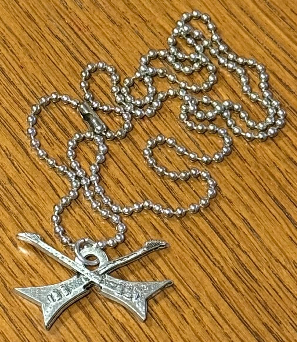 Dueling Electric Guitars “Real” Fine Pewter Lead Free with Necklace Made in USA