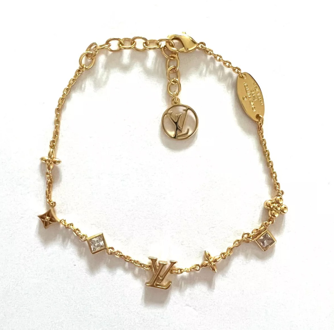 LOUIS VUITTON Genuine Louis in the Sky LV Crystal Charm Bracelet