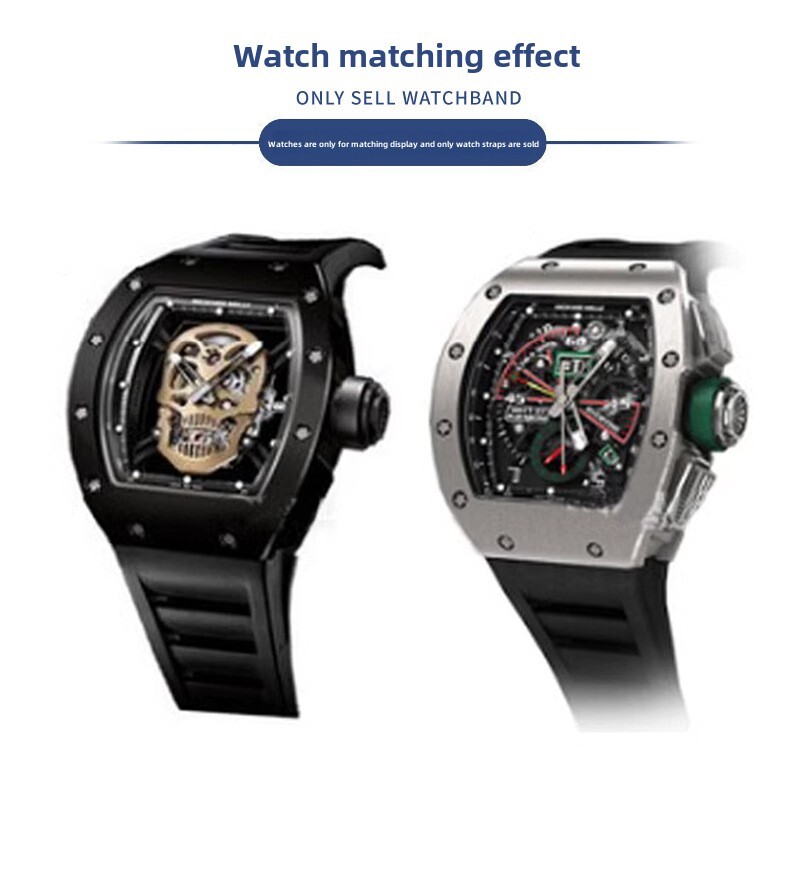 High Quality Screwed Rubber Watch Strap Fits Richard Mille Silicone Watch Bands