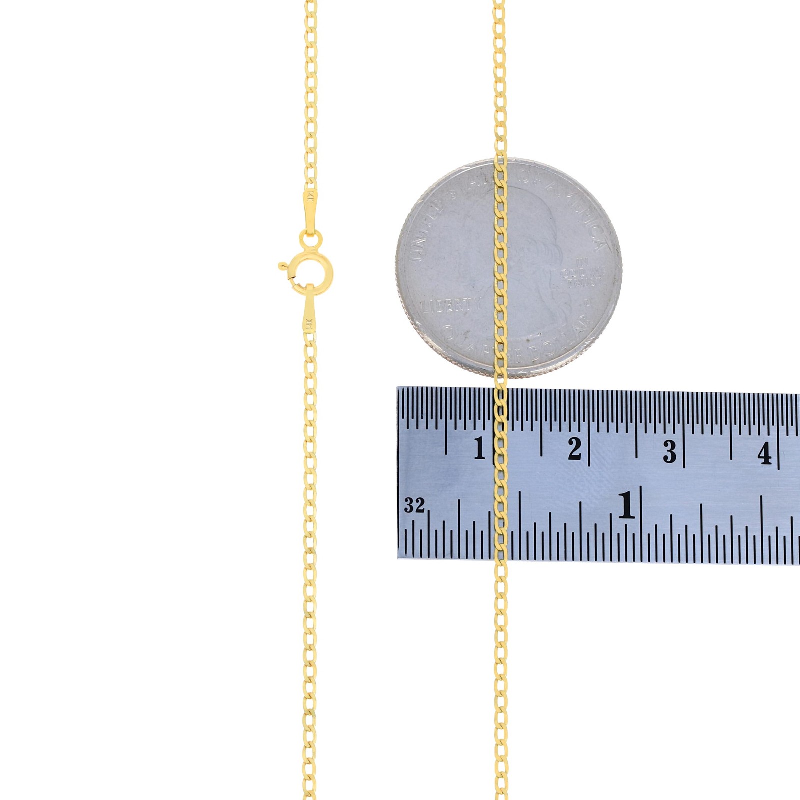 14K Yellow Gold Solid 1.5mm-12mm Cuban Curb Chain Link Pendant Necklace 16″- 30″