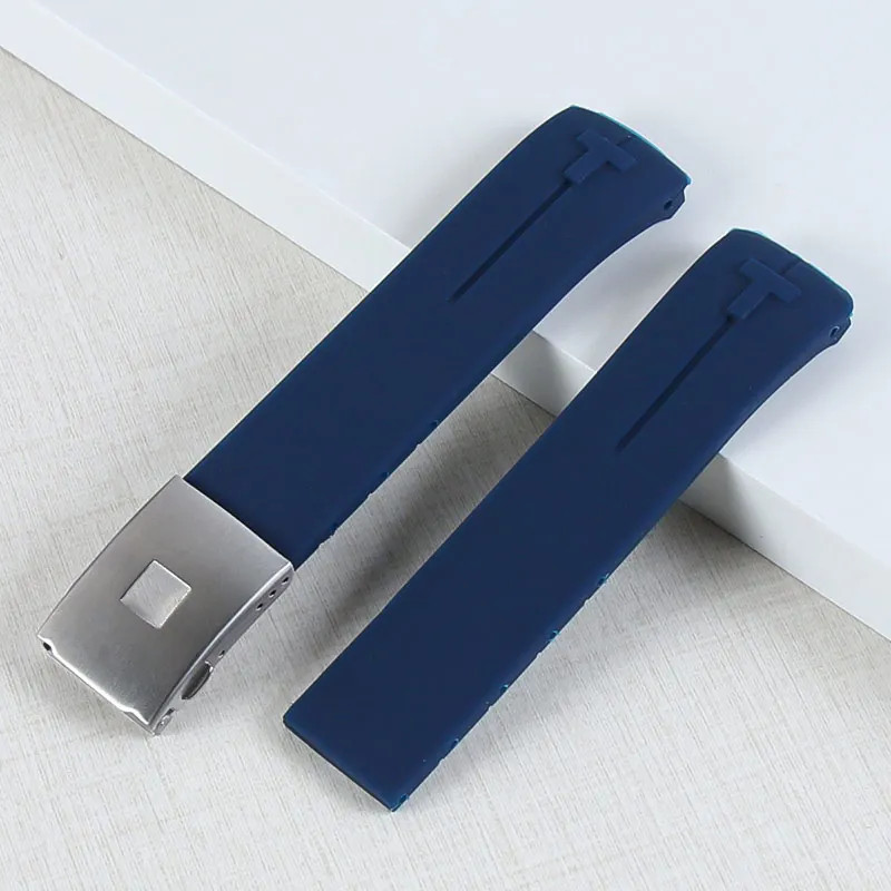 20mm 21mm Curved Silicone Watch Band For Tissot T-Touch T013 T081 T047 Strap
